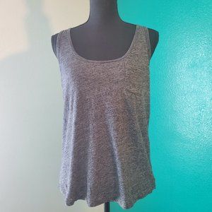 Banana Republic Grey Tank with Pocket and Gold Stitching